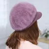 Berets 2023 Brand Hoed gebreide massieve kleuren hoed voor vrouwen Winter Warm en dikker Cap Wol Red Herfst Herfst