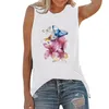 Damestanks Camis vrouwen T -shirt mouwloze ronde nek casual bloemenprint t vest blouses fietsen top beige bodysuit damesvrouwen's