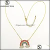 Colares de pingentes Rainbow fl cubic zirconia colar Chain Gold para mulheres jóias de moda como dia dos namorados gotez entre entregar dhml6