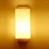 Duvar lambaları Ahşap lamba Modern Nordic Style E26 E27 Ampul Işıkları Buzlu Cam Gölge Ahşap Yatakta Gece Işığı Ev