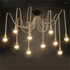 Pendant Lamps 6/8/10/12 Lights Industry Style Spider Lamp Office Clothing Store Restaurant Vintage Iron Rope Chandelier