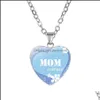 Colliers pendentiels Verre en cristal enrières pour femmes bijoux coeur coeur pour mères collier maman gouttes de cadeaux Livraison pendentifs otjij