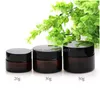 Packing Bottles 5G 10G 15G 20G 30G 50G Amber Glass Cream Bottle Jars Cosmetic Sample Container Refillable Pot With Inner Liners And Dhxqg