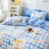 Conjuntos de cama para cães fofos para crianças lençóis planos de cama de cama de linho de linho da colcha da colcha da capa da colcha Kawaii meninos meninas