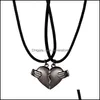 Pendant Necklaces Gothic Punk Style For Men Jewelry Wedding Lovers Couples Valentines Day Gift Gifts Creative Magnetic Couple Heart Otlqp