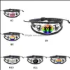 Charmarmband gay och lesbisk skyltarmband 18mm ingefära snap -knapp regnbåge cabochons glas flätat läderrep för kvinnor män juden otesr