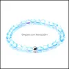 Kralen strengen 6 mm mode natuurlijke flashsteen kralenarmband voor vrouwen mannen etnische colorf chakra energie yoga bangle sieraden drop del dhfod