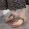 Zapatillas mujer plana flor strass sandalias damas punta abierta playa mujer estilo bohemio moda Primavera Verano 2023