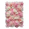 Fiori decorativi ghirlande pannelli a parete di fiori artificiali 16 x 24 pollici rosa di seta per sfondo decorazione del matrimonio per la casa