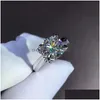 Кластерные кольца Sier Brilliant Clound Cut Moissanite Подруга годовщина обручальное обручальное кольцо Элегантное стиль