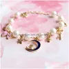 Kette Sailor Moon Armband Kirschblüte Katze Stern Bogen Knopf Perle Damen Accessoires Link Drop Lieferung Schmuck Armbänder Dhngn