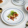 Piatti Piatto da pranzo nordico a foglia verde con bordo dorato Decorativo per insalata da colazione, dessert in ceramica per stoviglie per feste di matrimonio