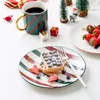 Piatti ceramica natalizia e ciotole set coffee tazza cucina insalata di sushi dessert tasso di stoviglie vassoi decorativi