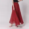スカート75-100cmの長さの女性ダンシングパフォーマンスミディスカート春夏ビッグスイングブリングアインラインレディーレトロスカート