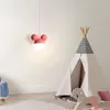 Pendant Lamps LED Modern Children Room Pink Black Creative Cartoon Boy Girl Bedroom Bedside Suspension Lights Study Reading Lamp