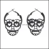 Charm Vintage Punk Gothic Skl Earrings Hollow Women Skeleton Stud Earings Jewelry Drop Delivery Otz8X