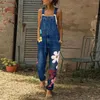 Kvinnors jeans kvinna hög midja byxor jumpsuits Lång sexig denim Bib Women's Fashion Rompers Womens Jean Overalls