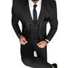 Herrdräkter Blazers 2023 Spring Fashion Handsome Black Men Slim Fit Groomsmen Tuxedo For Wedding Dress Party (Jacket Vest Pants)