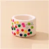 Ringos de cluster anel de junta de resina colorf para mulheres garotas lovley insay washing whoemtry acr￭lico j￳ia ￺nica entrega dhhn4k