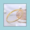 Bangle Fashion Single Row Crystal Armband For Women Thin Girls Party Wedding Jewel Lover Gift Drop Delivery Armband DH17U