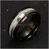 Wedding Rings Black Plated Luminous Couple Gifts For Valentines Day Fashion Jewelry Drop Delivery Ring Dhiyw
