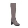 and Boots Autumn Winter Ladies European American Fashion Classic Side Zipper Locomotive Thick Heel Knee length