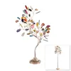 Table Lamps Agate LED Floor Lamp Light Colorful Tree Flower Standing Decorative For Foyer Living Room Bedroom