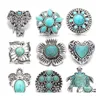 Arts And Crafts Metal Turquoise Shape Snap Button Clasps Jewelry Findings 18Mm Snaps Buttons Diy Earrings Necklace Bracelet Jewelery Dhjfa