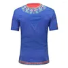 Men's T Shirts Summer Casual African National Style Short Sleeve T-shirt Fashion Printed Male Clothing V-collar High Quality Tops Men