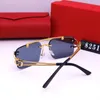 Gafas de sol de diseñador para hombre para mujer Gafas Carti de lujo Anteojos Marco Templos Puente doble Metal Sin marco Hexágono Sombrilla para hombre Eyew