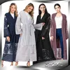 Ethnic Clothing Muslim Dress Women Cardigan Fashion Women's Embroidered Mesh Dubai Robe Abaya Turkey