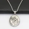 펜던트 목걸이 St. Christopher Necklace Catholic Antique Silver Color Jesus Cross Link Chain 여성 남성 종교 보석 선물 선물 펜더