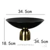 Placas Luxuros Black Gold Double Double Compote Stainless Fruit Plate