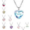 Pendant Necklaces Moms Love Necklace Glass Heart Shape Mom Ever Fashion Jewelry Mother Gift Drop Delivery Pendants Dh06Z