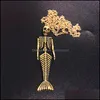 Pendant Necklaces Retro Style Arm Adjustable Mermaid Skeleton Punk Charms Jewelry Hanging Decoration For Halloween Party Drop Delive Otflw