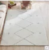 Carpets Morocco Black White Geometric Pattern Carpet For Living Room Home Bedroom India Cotton Woven Rug Sofa Coffee Table Floor Mat