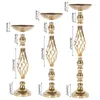 Party Decoration Golden Candle Holders Wedding Table Centerpiece Pillar Flower Vase Rack Stand Floral Bouquet For Home Birthday Supplies