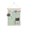 Boîtes de rangement 1pc Sac en toile maison Créative Armoire suspendue Pouche de mur de clé cosmétique Organiser les poches de papeterie contiennent durable