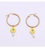 Hoop Earrings Vintage Pearl For Women Color Soft Ceramics Pendant Of Earring Bohemia Floral Dangle Drop 2023 Fashion Jewelry