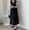 Vestidos casuais verão 2023 Versão coreana da Coréia do Sul Boutique de vestido de moda de linho de linho curto da moda