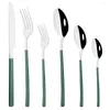 Dijkarts Sets Flatware Western Roestvrij staal servies Home Dessert Lepel Fork Knife Zilverwerk Set 6pcs/Set Silver bestek