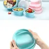 Bowls Round Foldable Bento Box For Lunch Fruit Salad Bowl Silicone Storage Container Collapsible Meal Prep Dinnerware Foodgrade