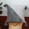 Oreiller confortable tricot couverture canapé étui décoratif doux chaud rose gris géométrique rayure canapé chaise literie Coussin