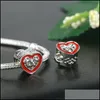 Liga de liga europeia Crystal Hearts Charms Minchações Fit Fit Bracelets originais Bulbões para mulheres Jóias de entrega de bugigangas DIY OT3TJ