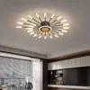 Taklampor modern LED-ljuskrona lampa svart/guld för mats vardagsrum hem dekoration fixtur ljus kreativa fixturer 90-260vceiling