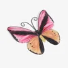 Stickers muraux 3pcs / lot métal papillon art 3d papillons décor sculpture suspendue pour patio extérieur jardin arrière-cour