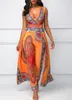 Women's Jumpsuits & Rompers African Clothing For Explosion Models Autumn Orange Printing Ethnic Pants