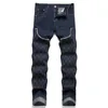 Nuovi JEANS Pantaloni chino Pantaloni da uomo Pantaloni elasticizzati attillati lavati dritti Skinny Ricamo Patchwork Strappato Tendenza uomo Marca Moto JEANS-F15