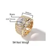 Band Rings Hip Hop Claw Setting Cz Stone Bling Ice Out Round Finger For Men Women Unisex Rapper Jewelry Fashion Couple Ring Drop Deli Dh09K