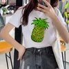 Magliette da donna T-shirt stampata da donna con diversi frutti di ananas Fashion Top Graphic Kawaii Camisas